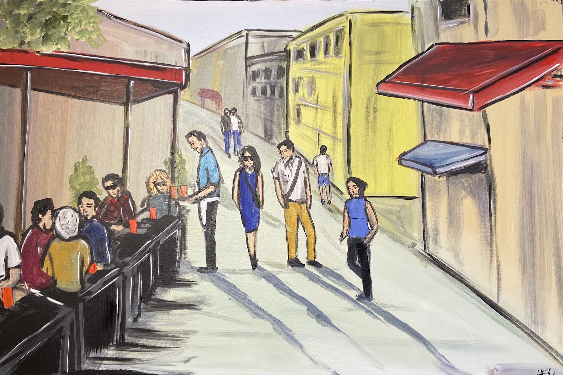 Busy Street Painting by Mrinmay Sebastian | Saatchi Art
