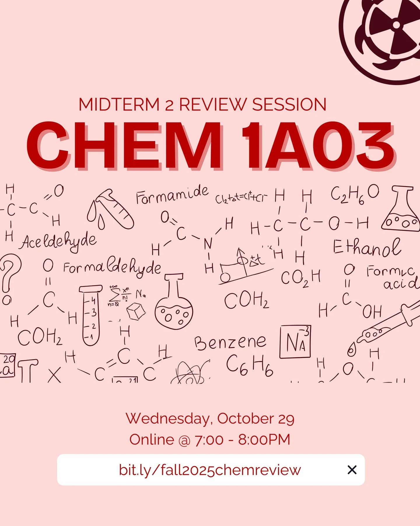 Join the MSS Tutoring Program for a focused review session to help you prepare for your CHEM 1A03 Test 2! We&rsquo;ll cover key concepts, go through practice questions, and answer your questions to help you feel confident and ready. 
Date: October 29