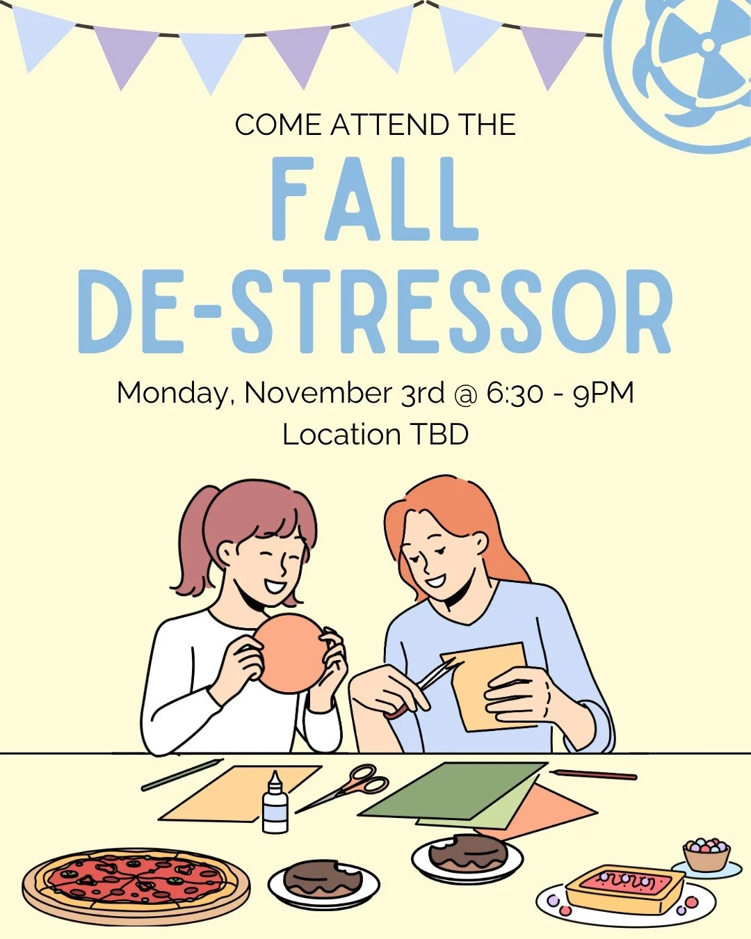Hey MacSci, need a break? We got you! Join us on November 3rd in Location TBD from 6:30-9pm for fall themed study break. We've got canvas and pumpkin painting, and of course, snacks and hot chocolate for you all to enjoy while you relax in our cozy c