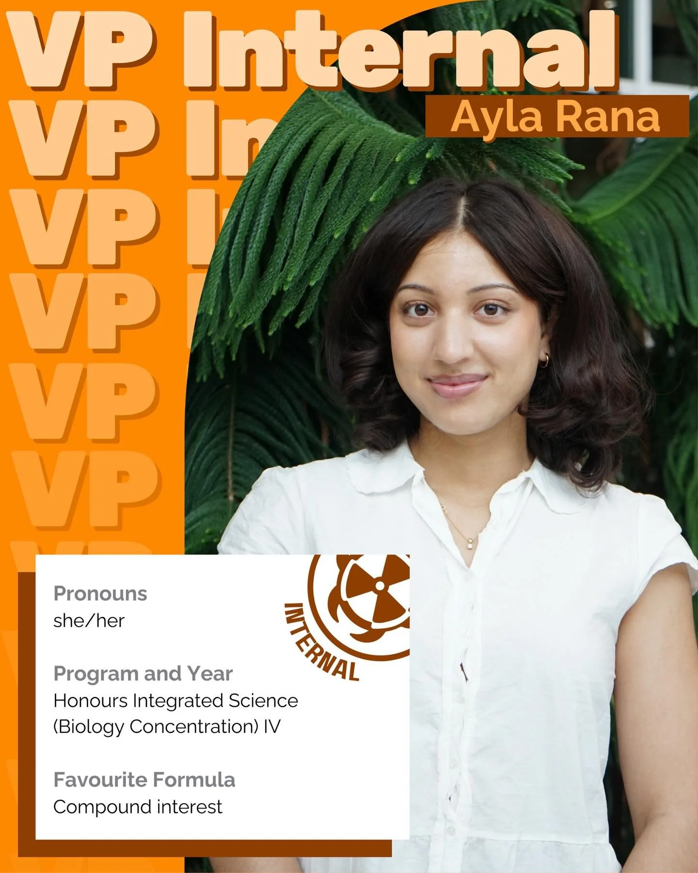 Next portfolio is Internal! 🧡👩&zwj;⚖️
Swipe to meet the Execs who work hard to maintain the policies, elections, sustainability, and EDIl governing MacSci&rsquo;s internal workings!