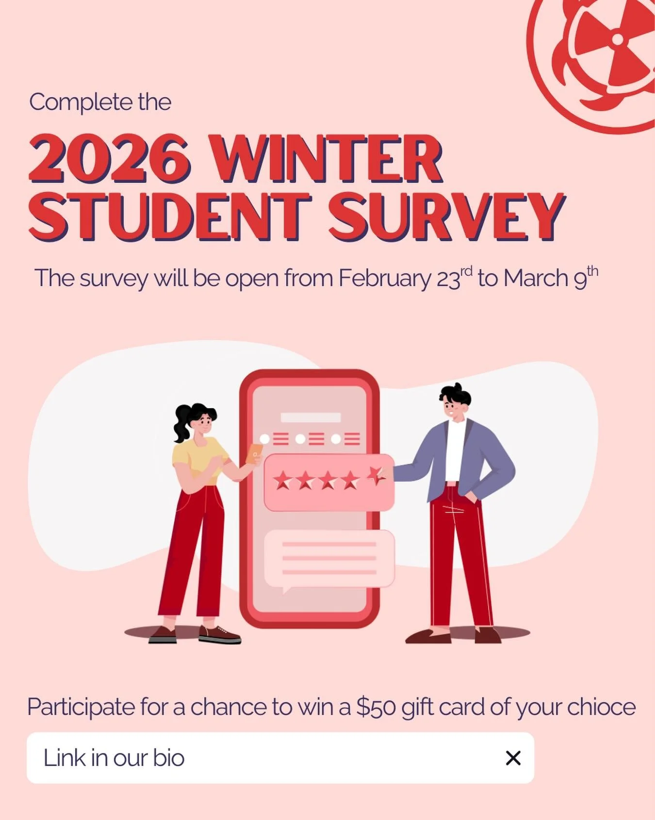 Attention MacSci!

The 2026 Winter Student Survey is NOW OPEN! Share some insight about your academics to help improve your student experience!

BONUS: Complete the survey for a chance to win 1 out of 5 $50 gift cards of your choice. Winners will be 