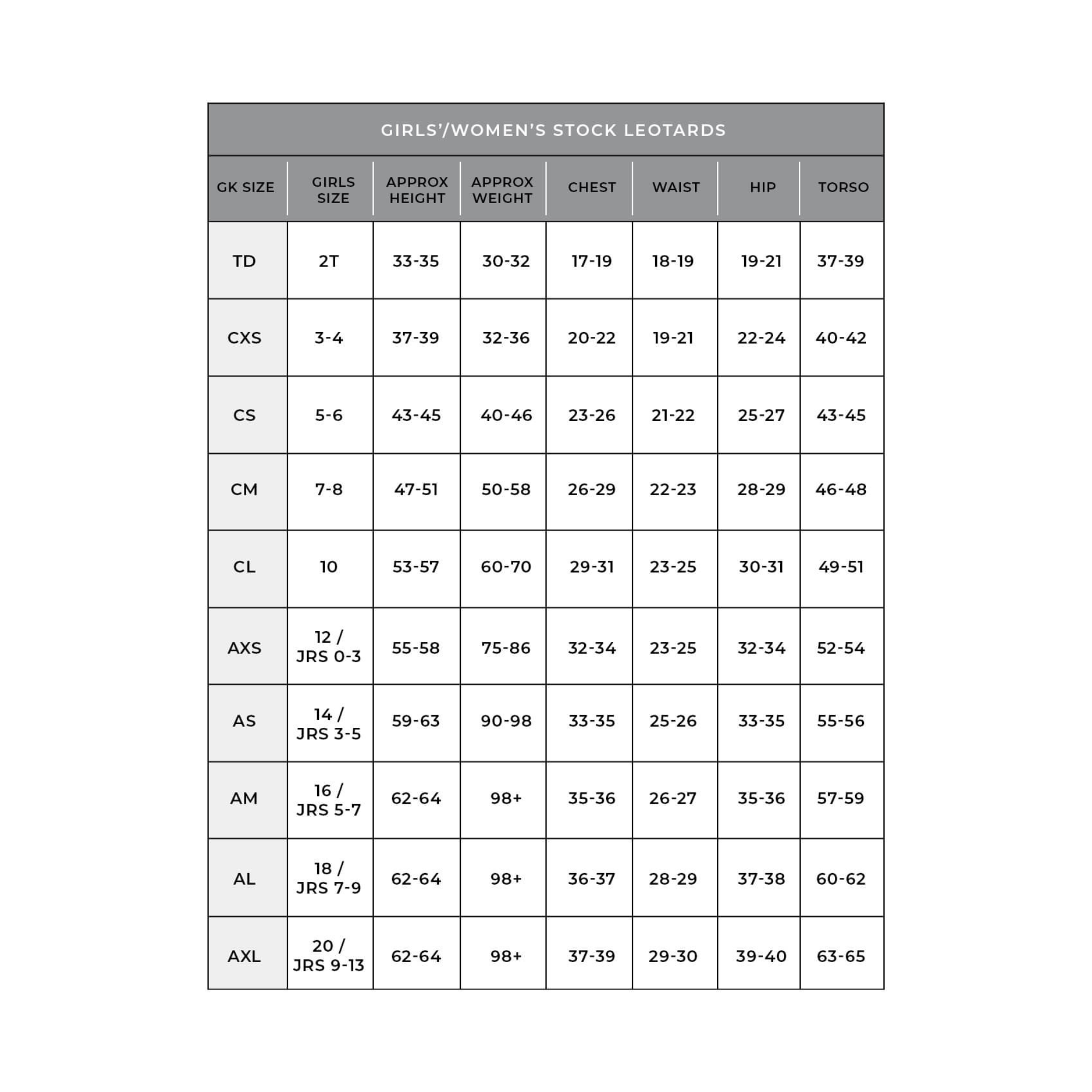 CSA Team Sizing Girls_Womens Stock Leotards.png