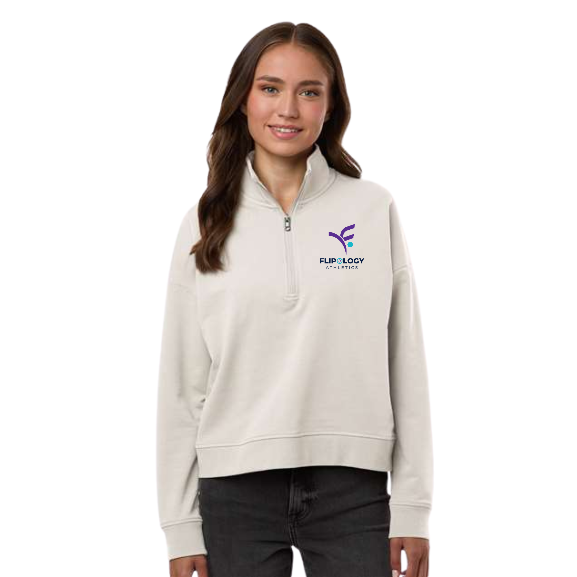 Flipology Women's Active Quarter-Zip Smoke.png