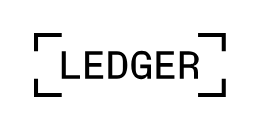 Image with the word 'LEDGER' inside a rectangular frame.