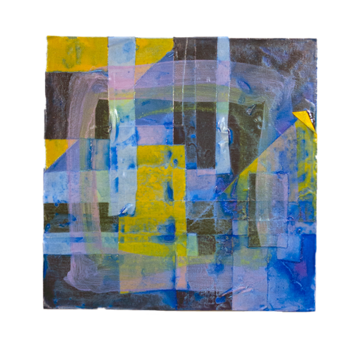 2020. Acrylic, fabric, wood board.