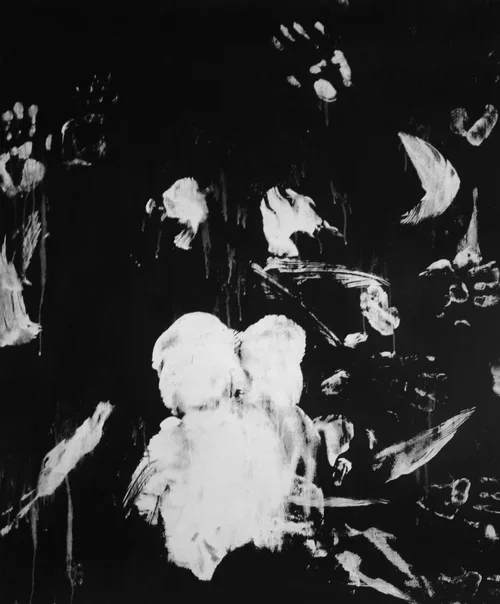 A Permeable Mask, 2014. Tempera and ink on paper. 43 x 34 inches. 