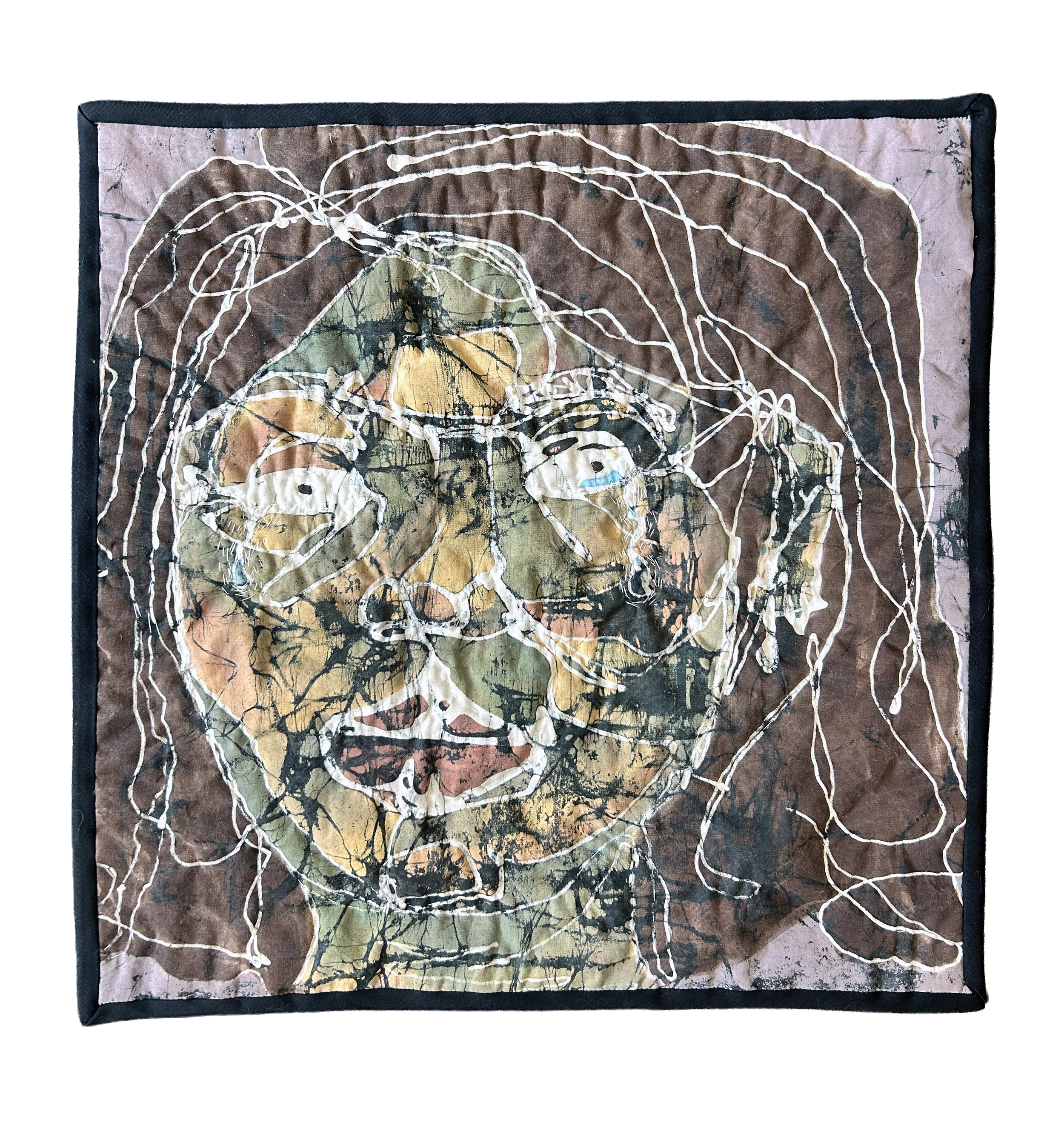 Acceptance, 2026. Hand-quilted cotton batik. 15 x 15 inches.