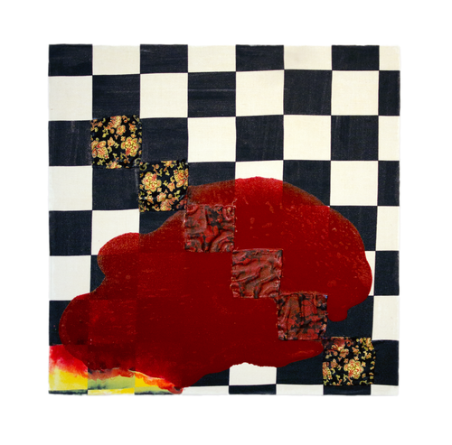 2019. Acrylic, fabric, wood board.