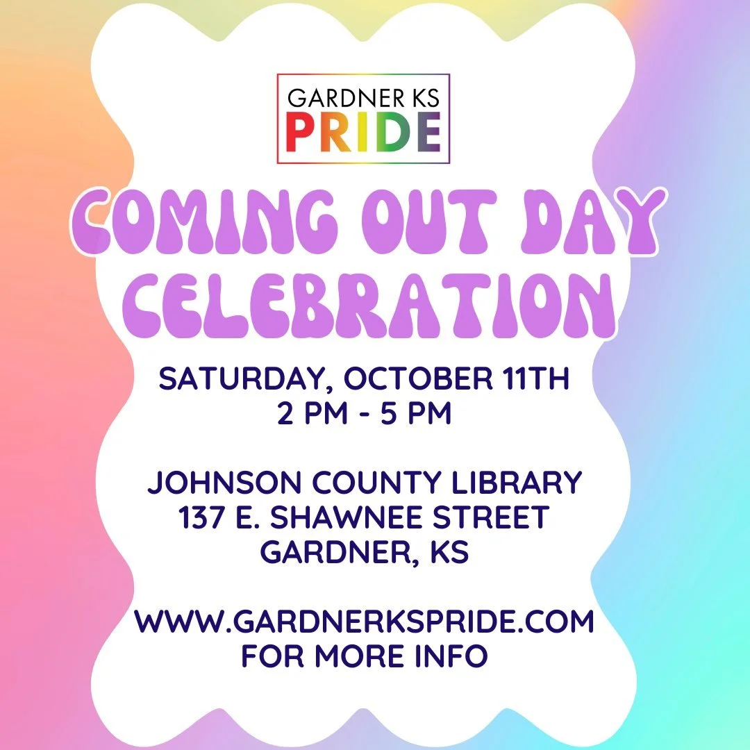 Join us to celebrate International Coming Out Day on Saturday, October 11th at the Johnson County Library - Gardner.  We'll be viewing Love, Simon (PG-13) and have snacks, drinks, and an activity courtesy of our friends at PFLAG! 

Visit the link in 