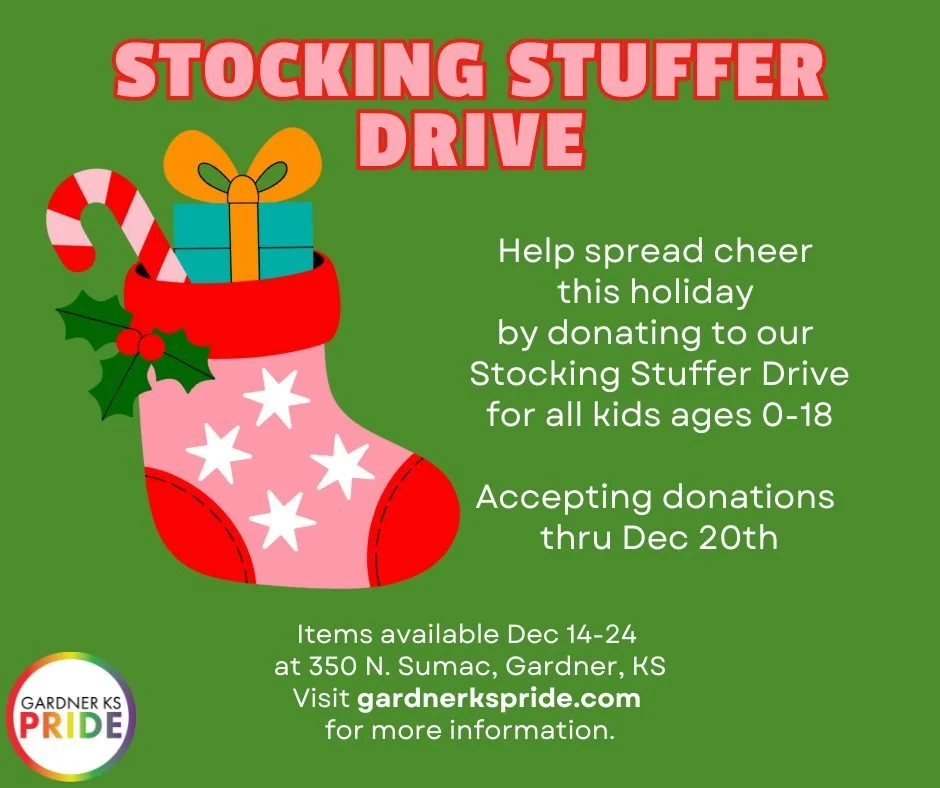 Help spread cheer this holiday by donating to our Stocking Stuffer Drive for all kids ages 0-18.

Accepting donations thru Dec 20th.  Order from our Amazon Wishlist to have delivered directly to us or drop items at 603 N. Poplar, Gardner, KS. 

Items