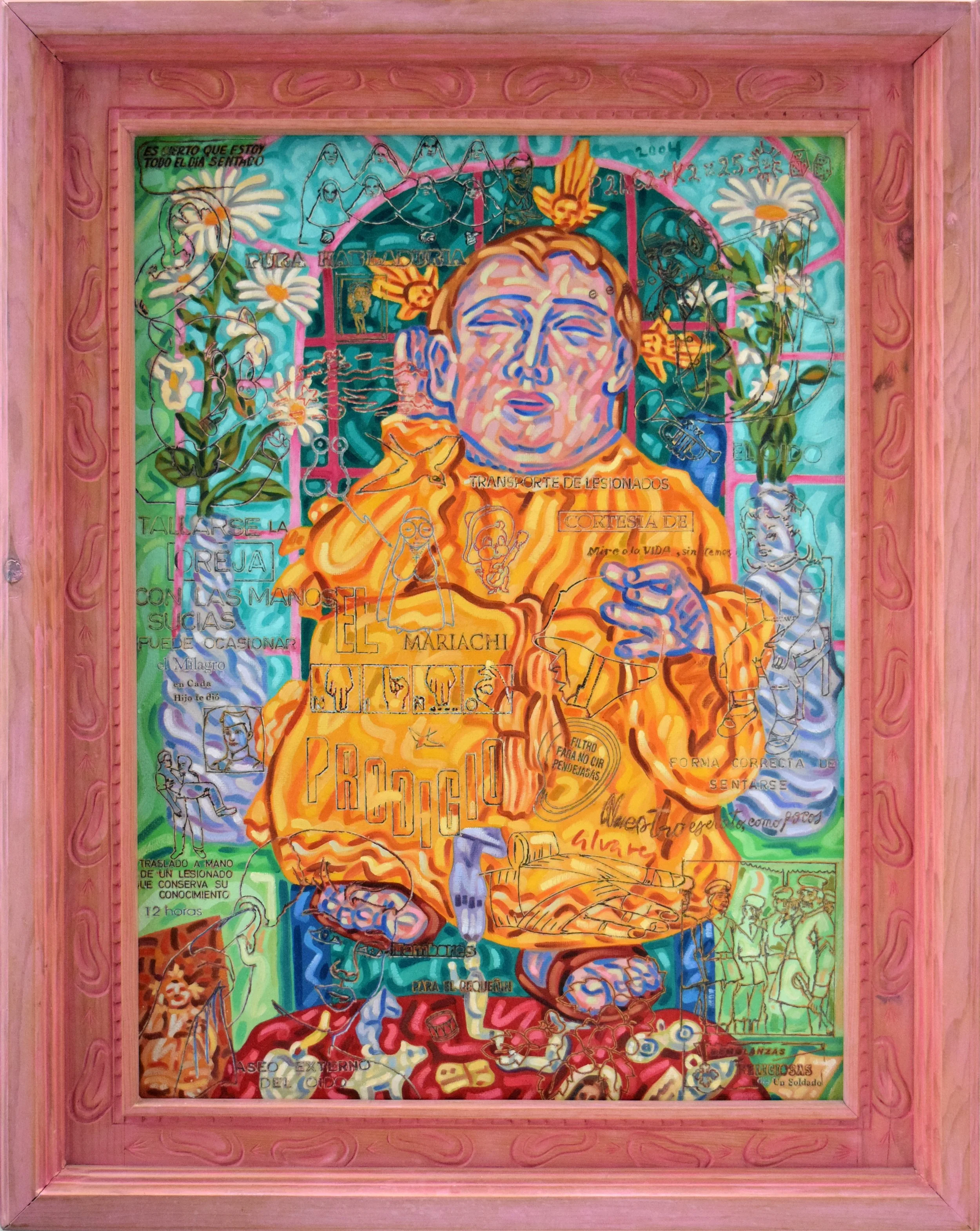 El Niño Prodigio, 2004. 94 x 73 cm. Alvarezado sobre fibracel con marco tallado. 