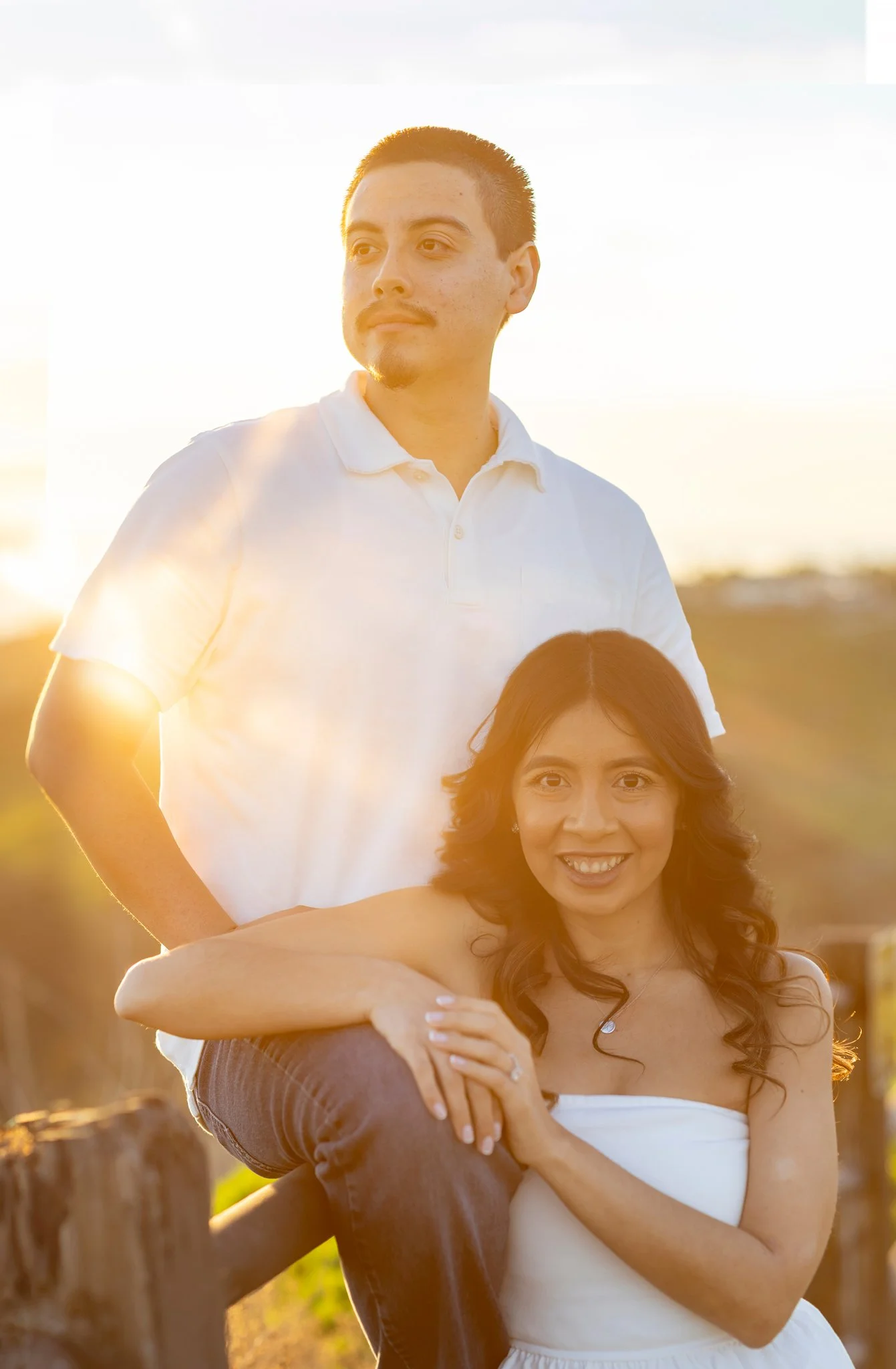 Golden Sunset Engagement Couple photo