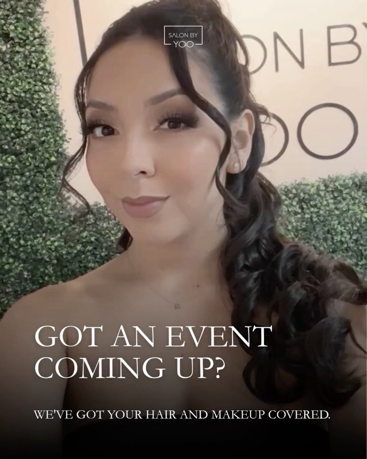You&rsquo;re one-stop for all things GLAM! 💫⁠
⁠
Wedding and graduation season are in full swing, and the last thing you need to worry about is your hair and makeup amongst all the other things. We can help you with that. 💄💇🏻&zwj;♀️⁠
⁠
Click the l