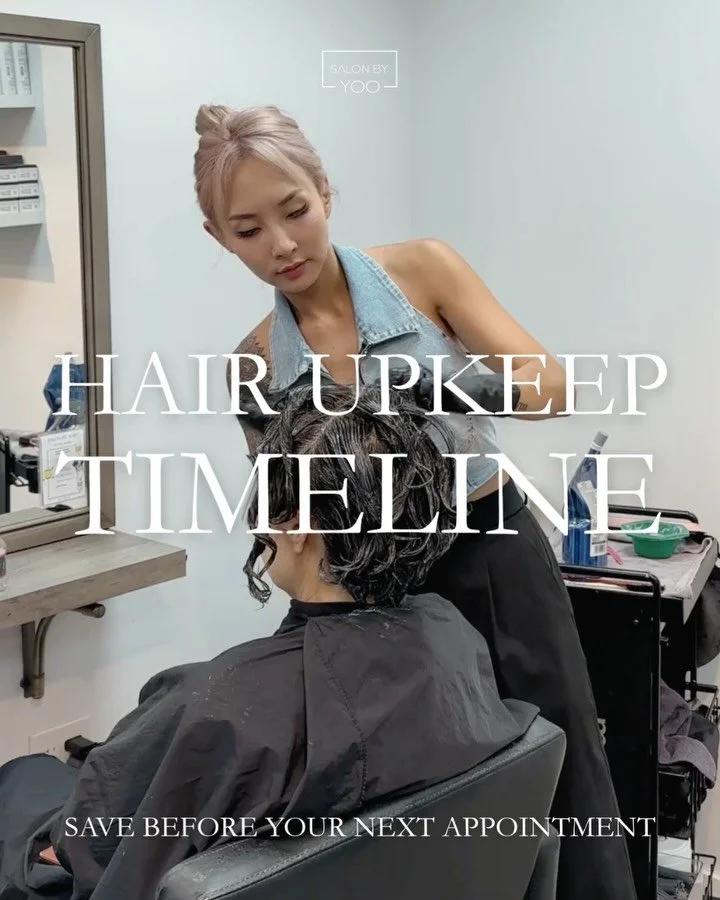 💫 Save This For Later 💫⁠
⁠
From color touch-ups to extension maintenance to routine trims, every service has its own rhythm 🤍⁠
⁠
Staying on track = less damage, better longevity, and easier appointments overall. 🥰⁠
⁠
Everyone&lsquo;s hair is diff