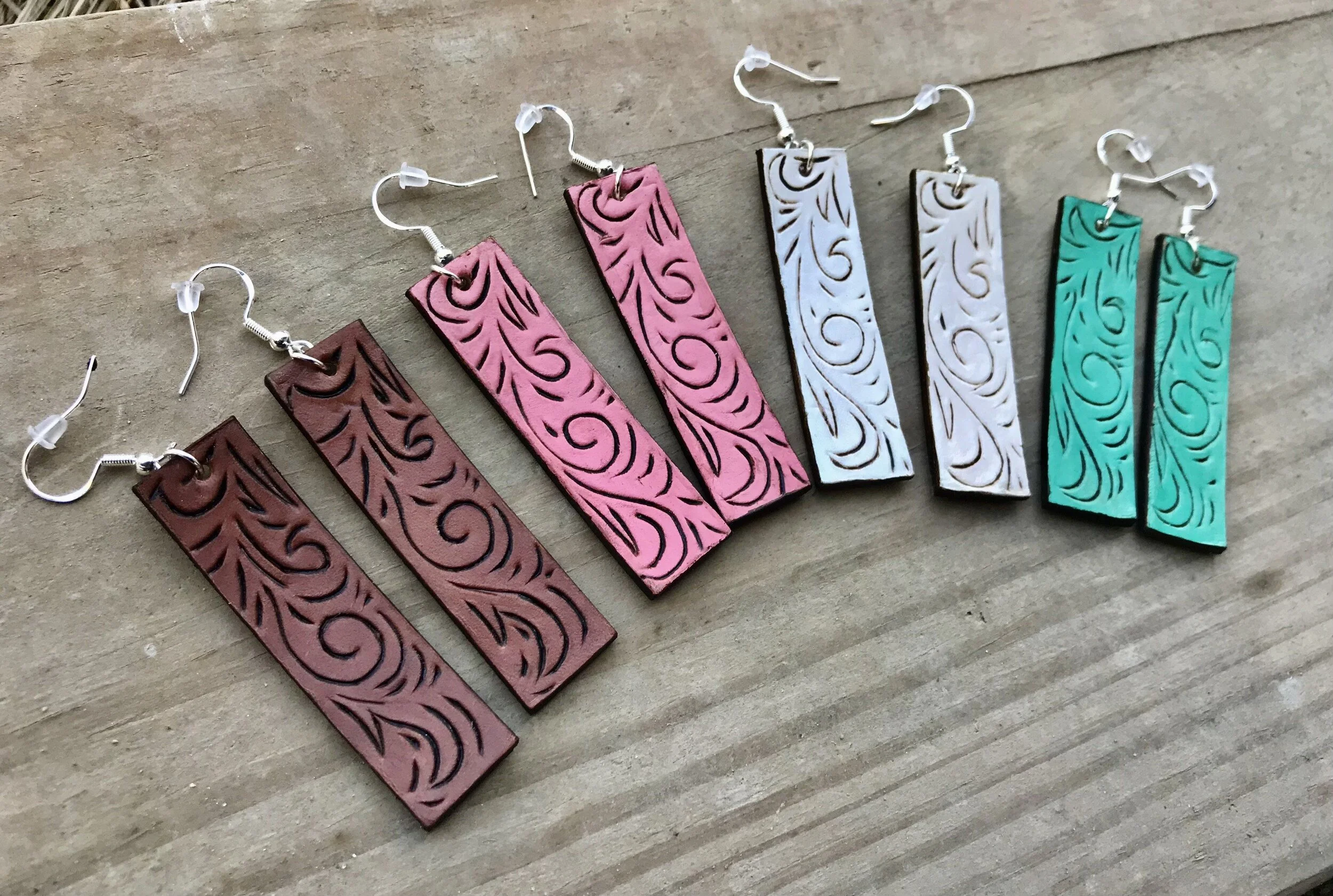 Floral Carved Scroll Earrings - White.jpeg