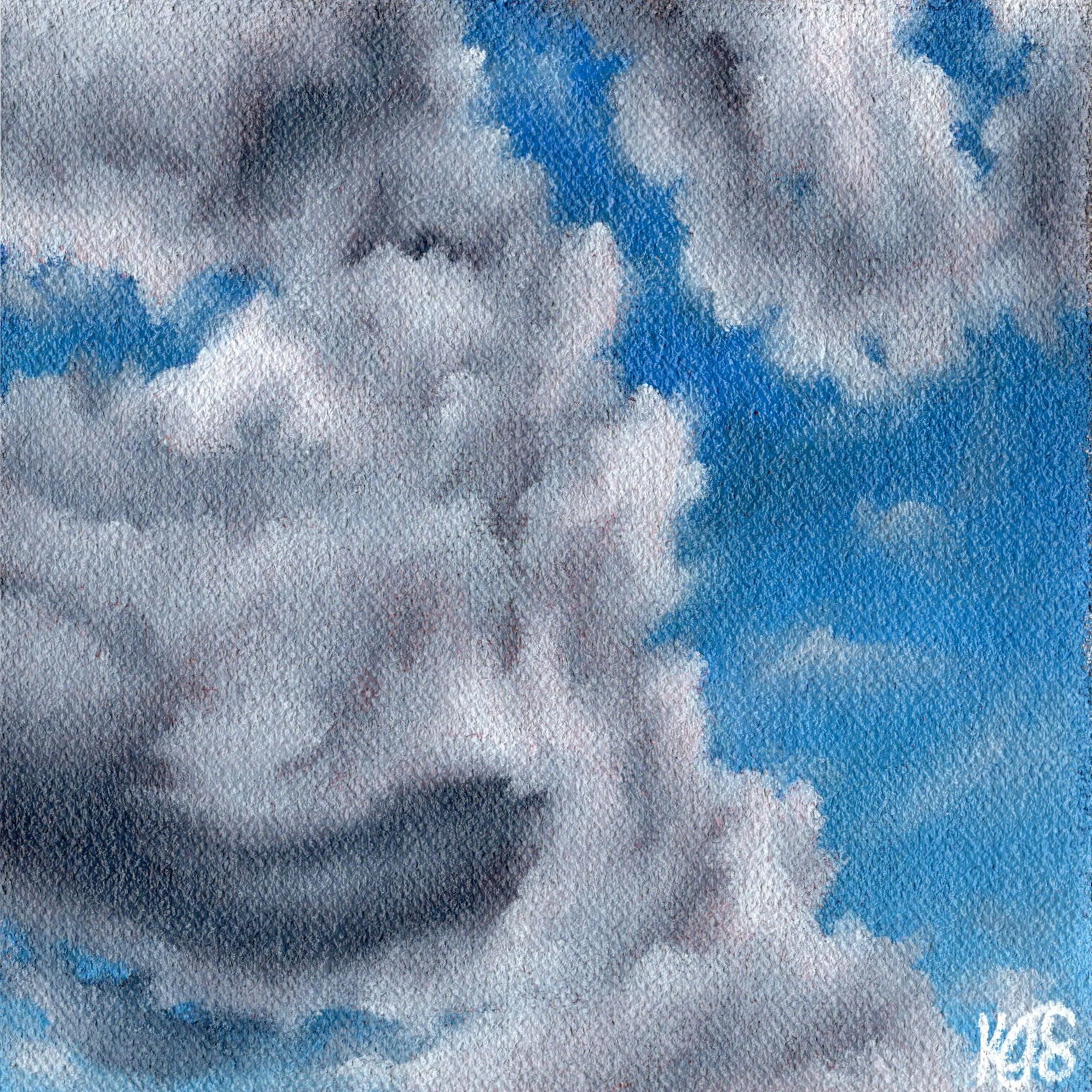 BLUE UNKNOWN | Oil on loose canvas, 6x6," 2025
