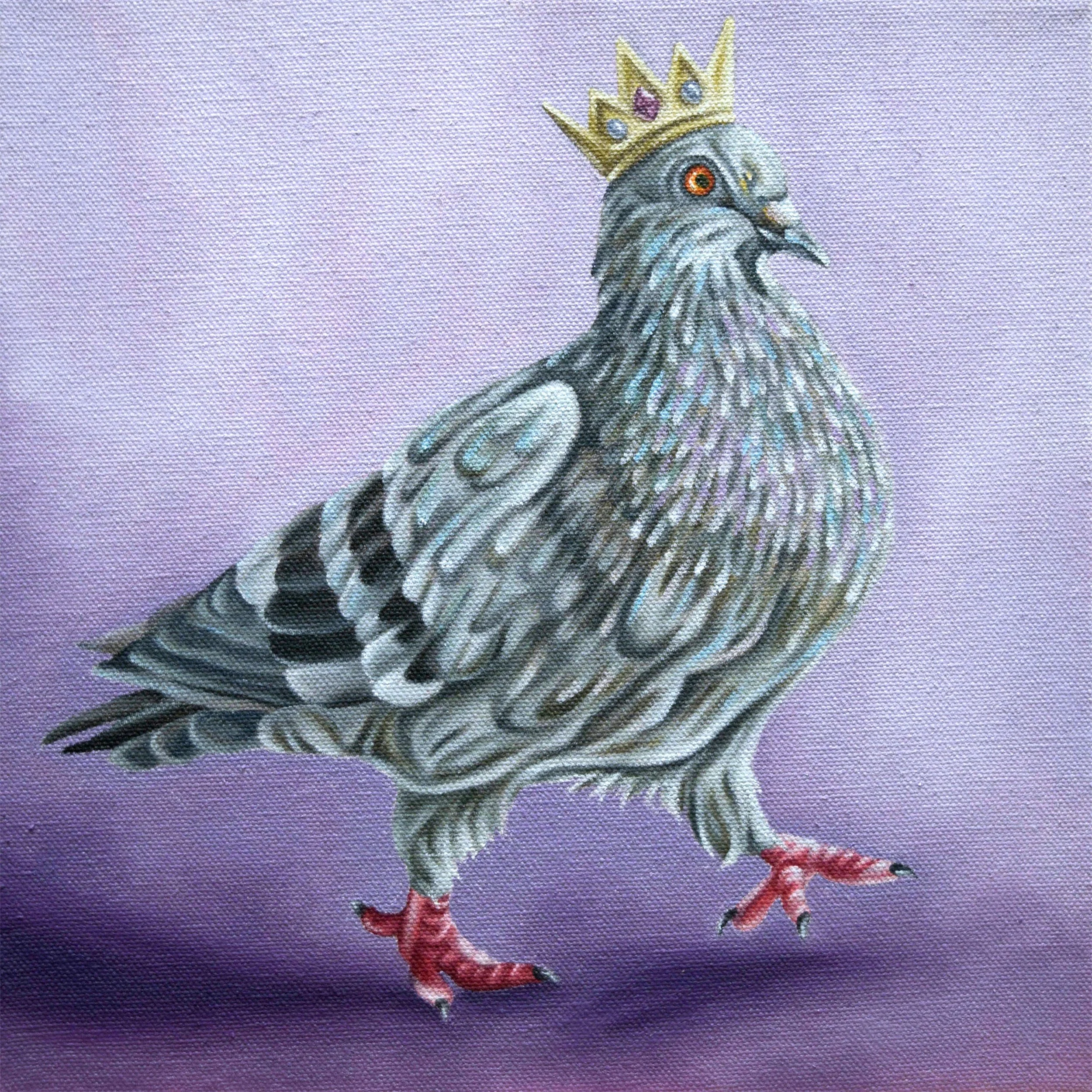 THE ONLY KING I OBEY IS THE KING OF THE STREETS  |  Oil on canvas, 10x10," 2025