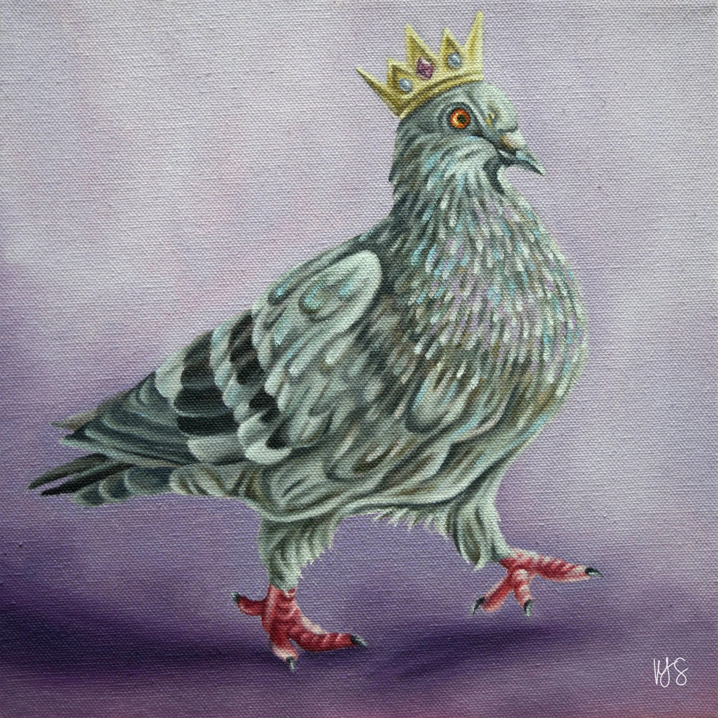 THE ONLY KING I OBEY IS THE KING OF THE STREETS  |  Oil on canvas, 10x10," 2025