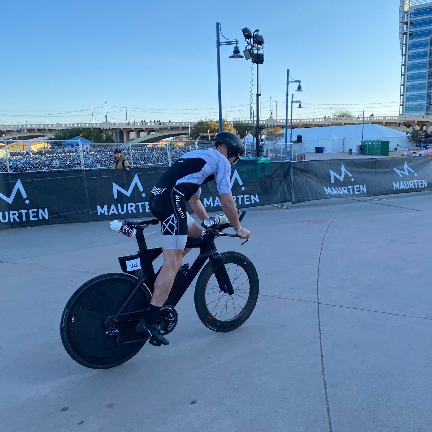 Big congrats going out to VmaxSquad @sbradley11 for a 7th place (M35-39/227) finish at IM Arizona this past Sun. Scott used his prowess on the bike to move himself into 2nd after the swim not relinquishing until past the halfway on the run. He fought