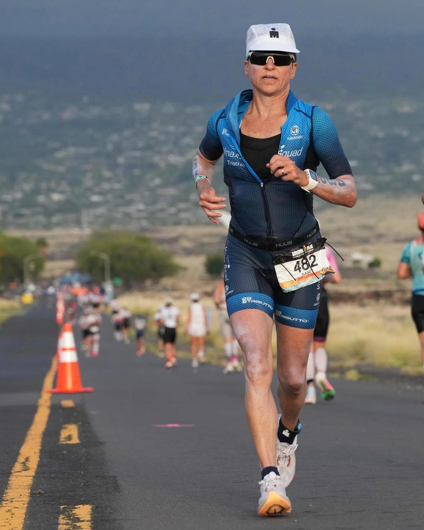 Huge congrats to @vmaxsquad Nancy Lynch for completing her 4th IM WC Kona and achieving her best WC AG placing - 20th - in perhaps the most brutal conditions the island has ever thrown at this race. The swells and current, wind, stifling heat and hum