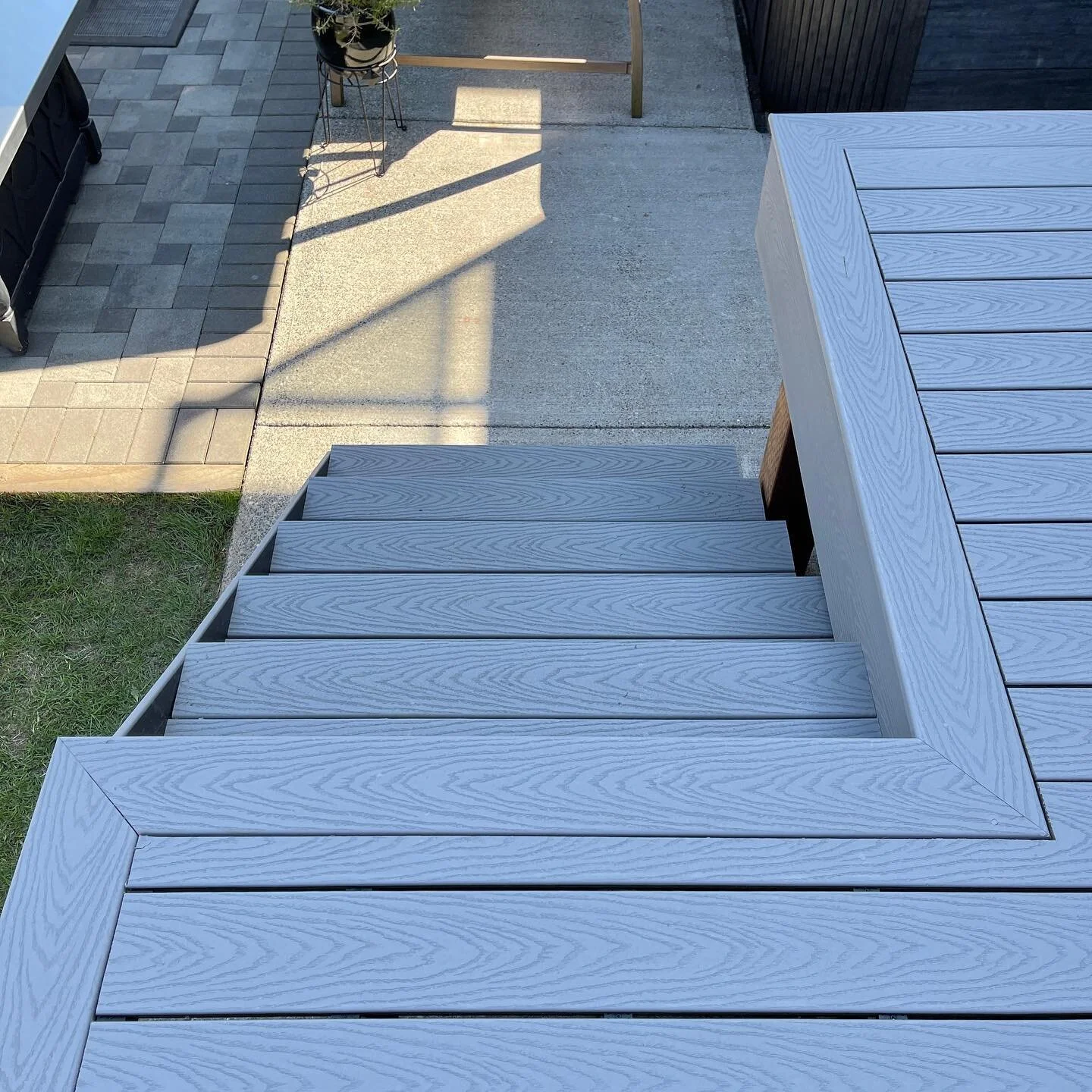 Always nice to get outside when the weather cooperates, all new deck looks awesome #trexdecking #trex