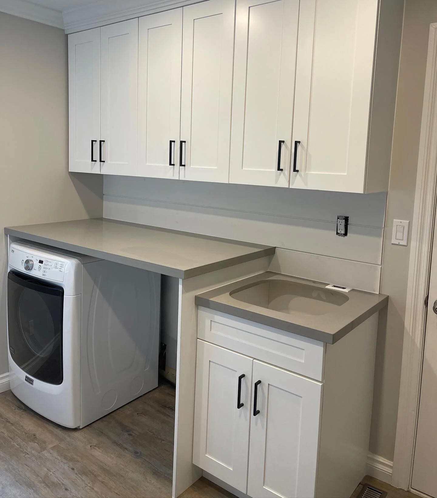 Couple final touch ups and this new laundry room is complete 👌🏻