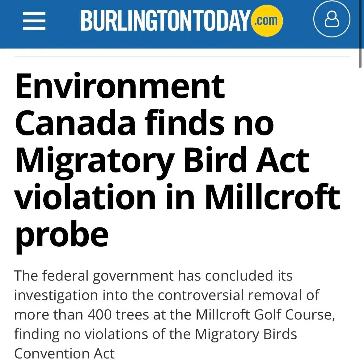 Migratory Bird Act Update