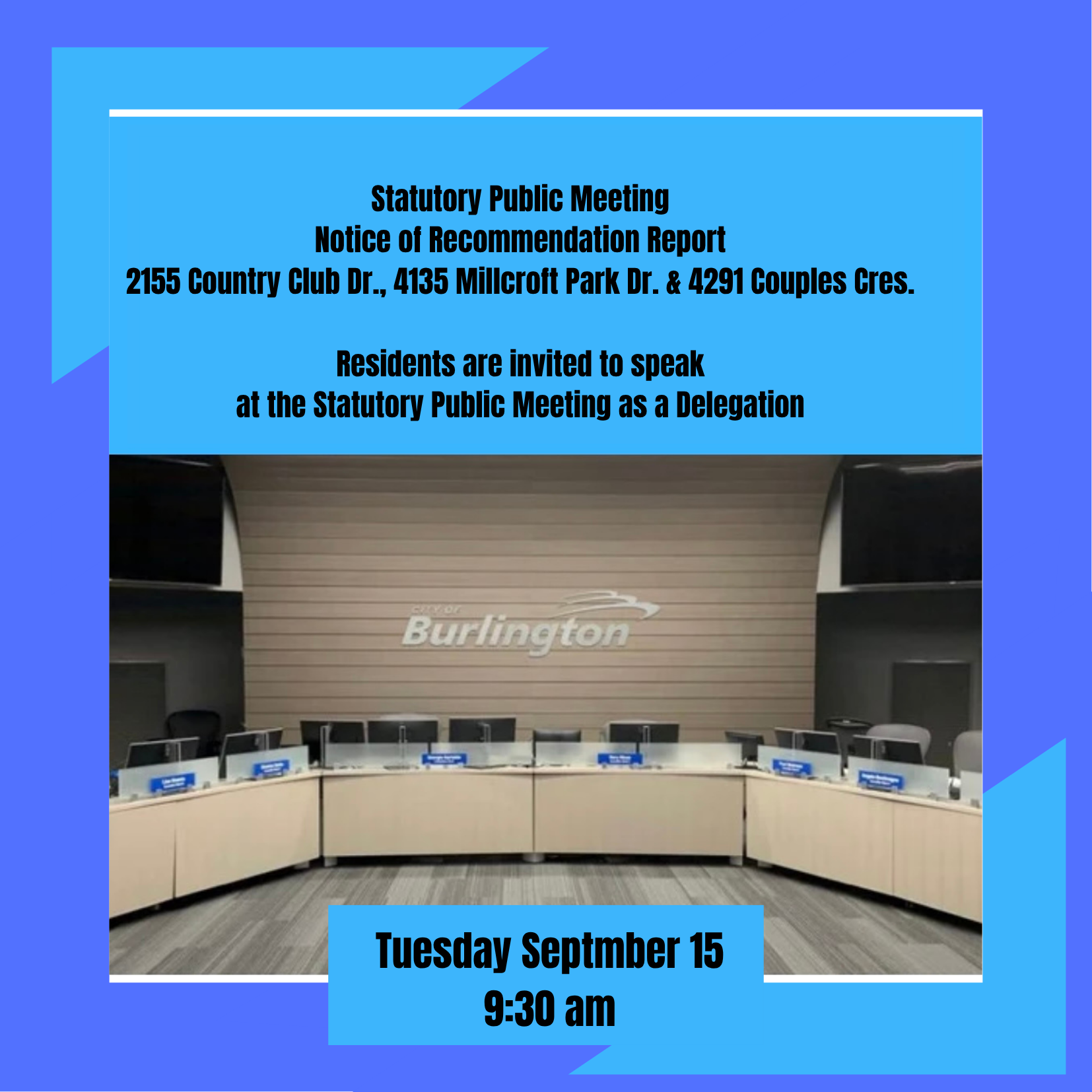 Public Statutory Meeting Tuesday September 15