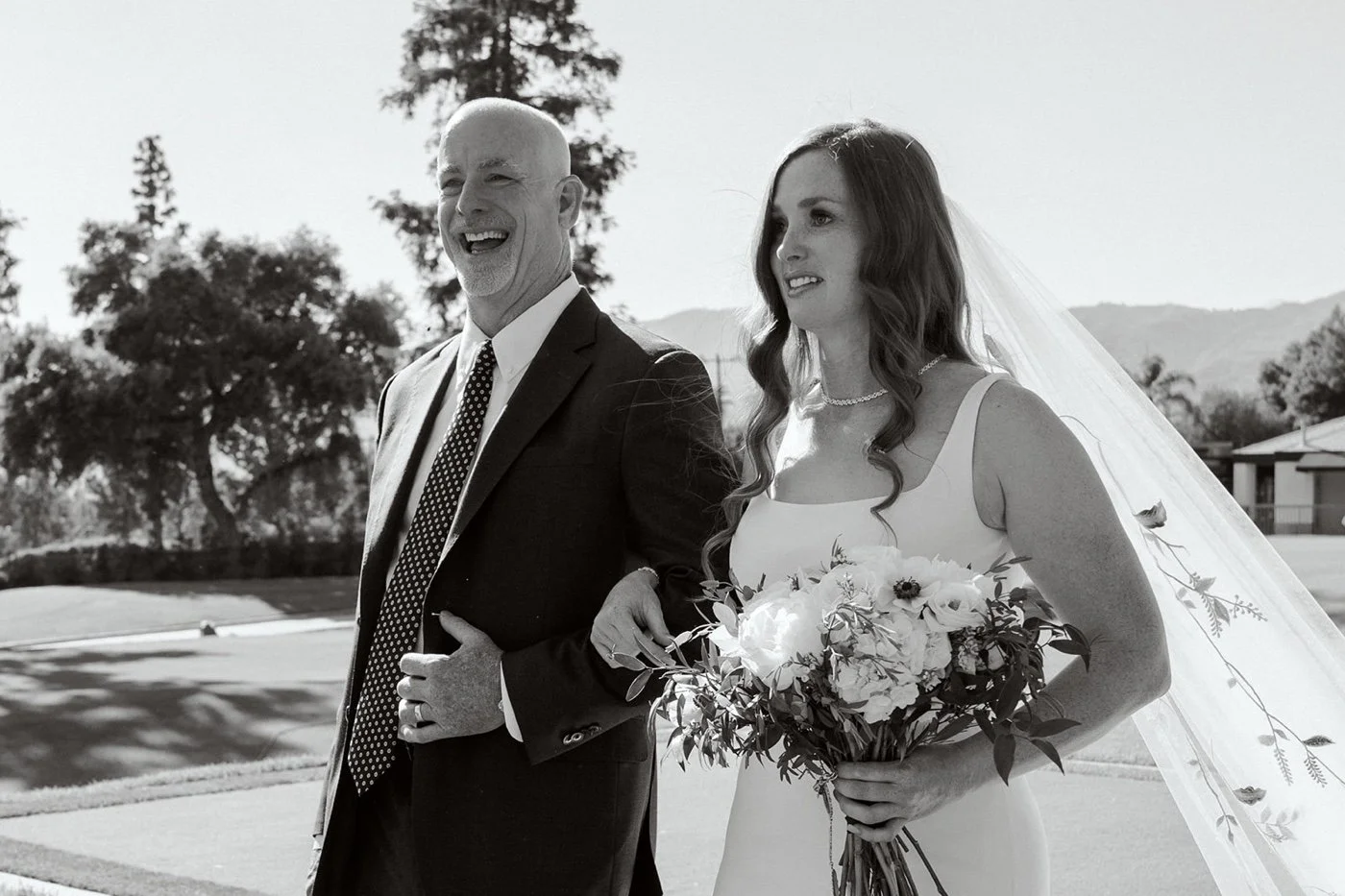 wedding ceremony on the golf course at glendora country club