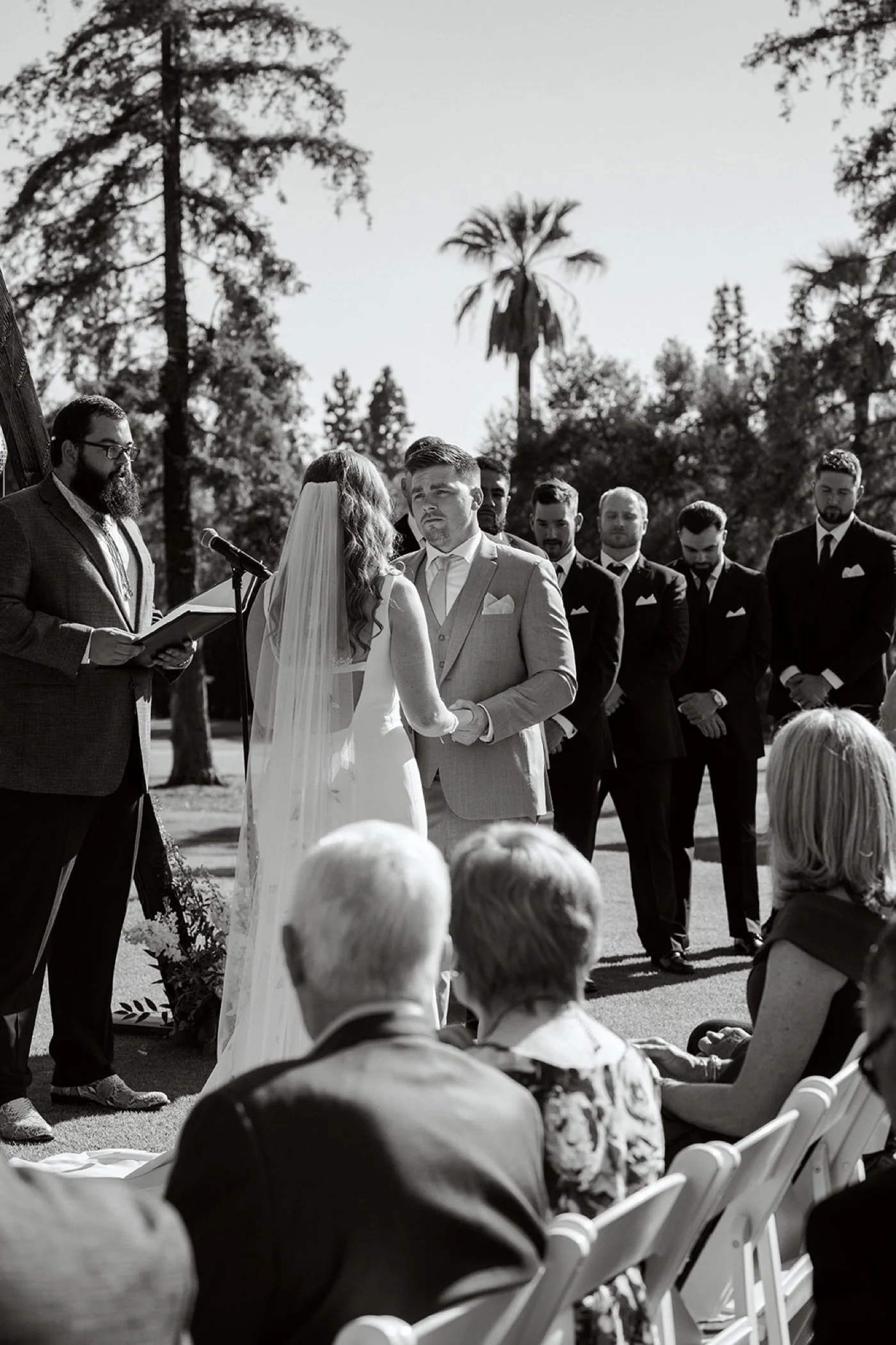 wedding ceremony on the golf course at glendora country club