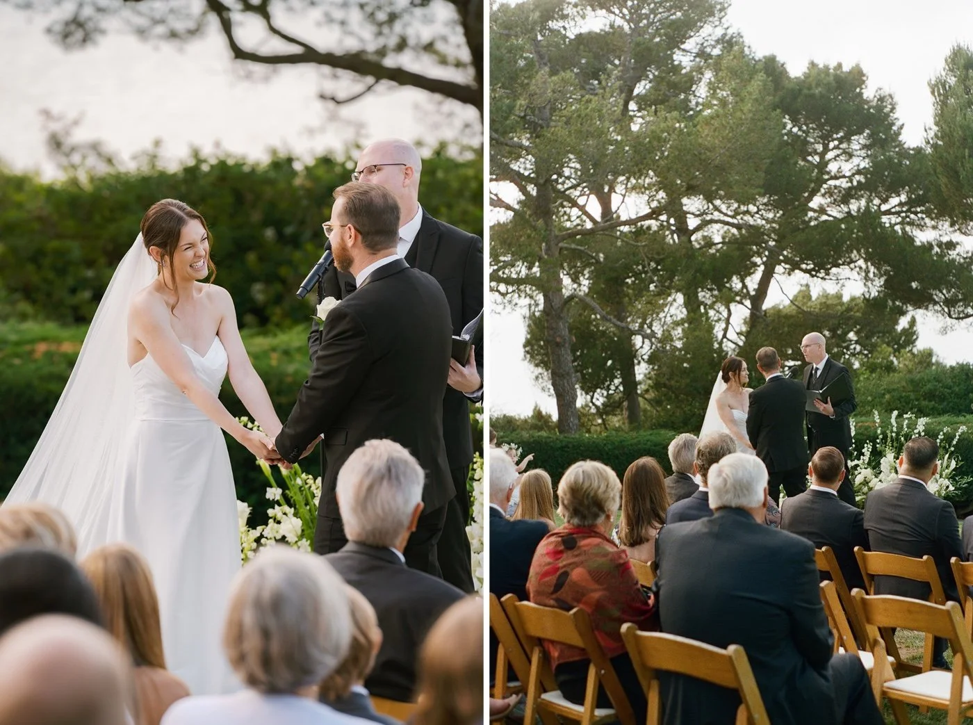 a wedding ceremony at la venta inn in palos verdes estates california