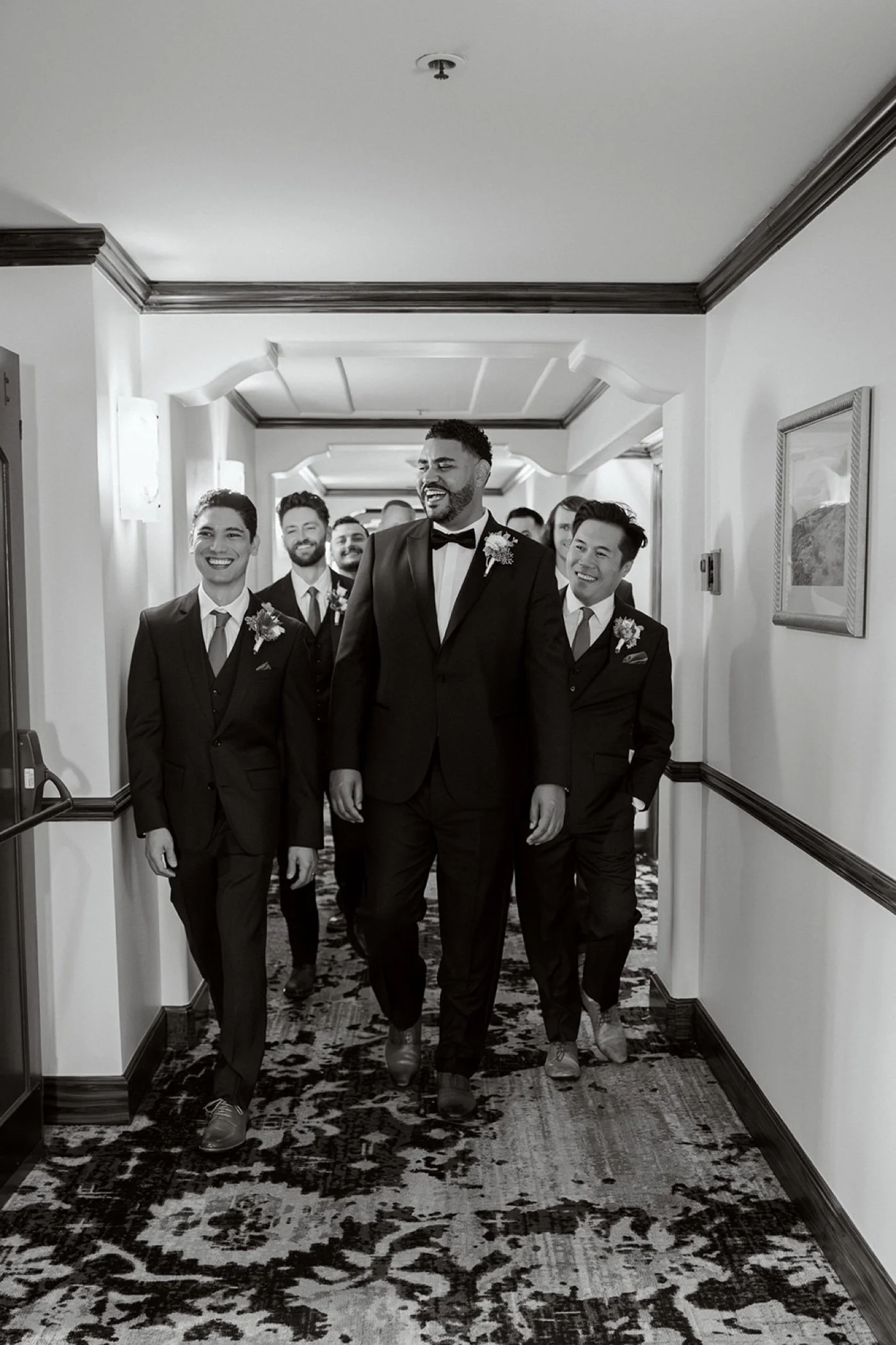 groom getting ready for his wedding at cabrillo pavilion in santa barbara