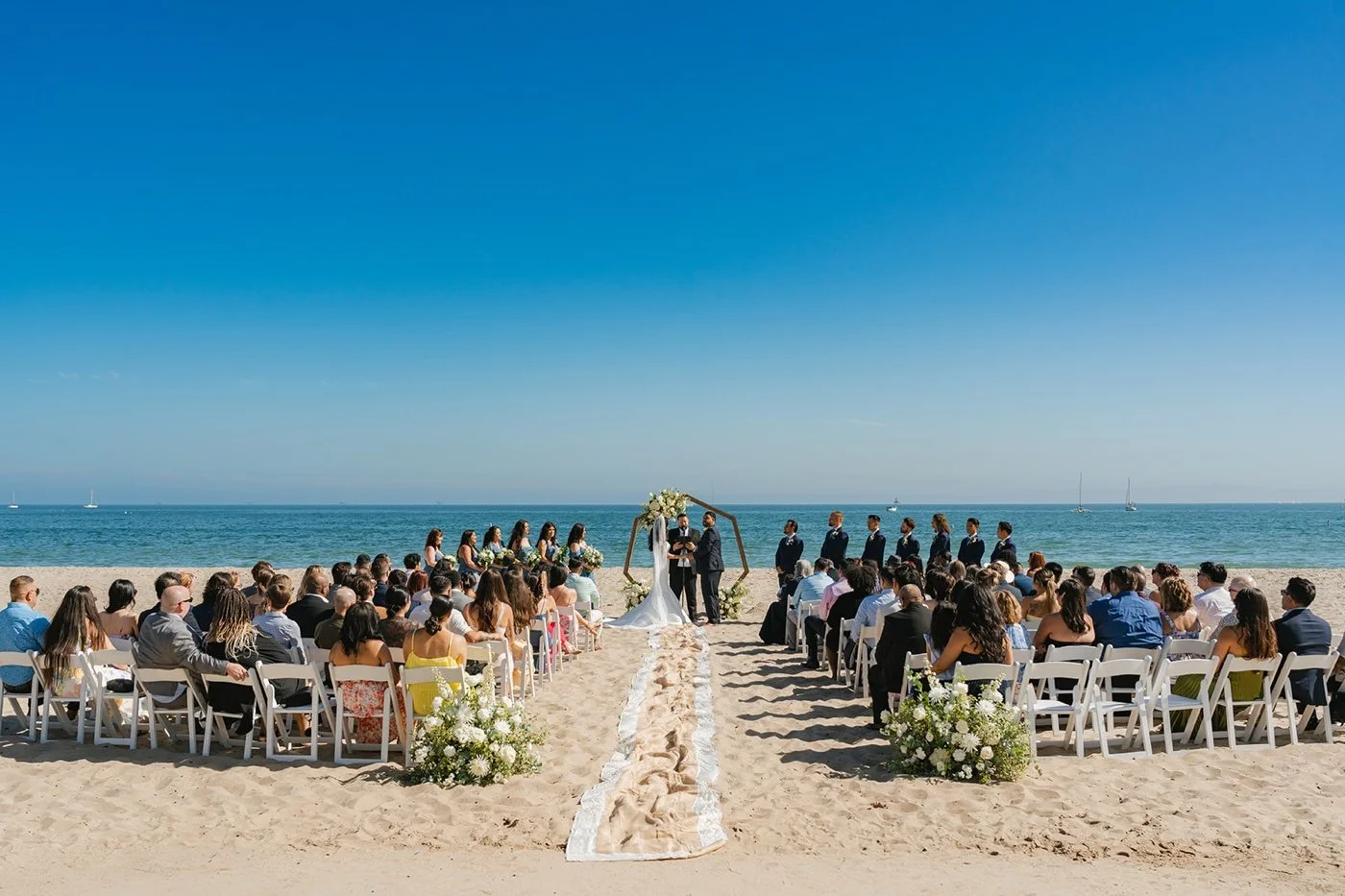 wedding ceremony at cabrillo pavilion in santa barbara