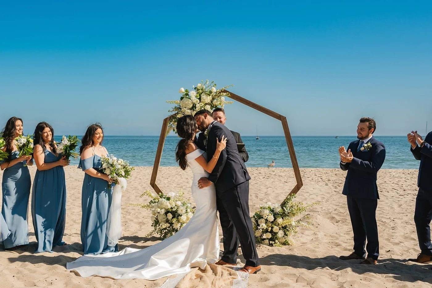 wedding ceremony at cabrillo pavilion in santa barbara