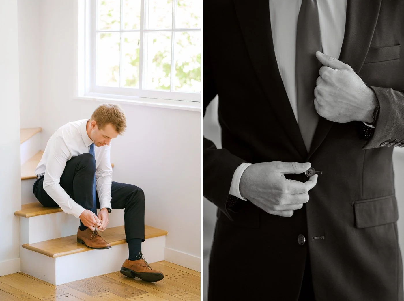 groom getting ready for his malibu wedding