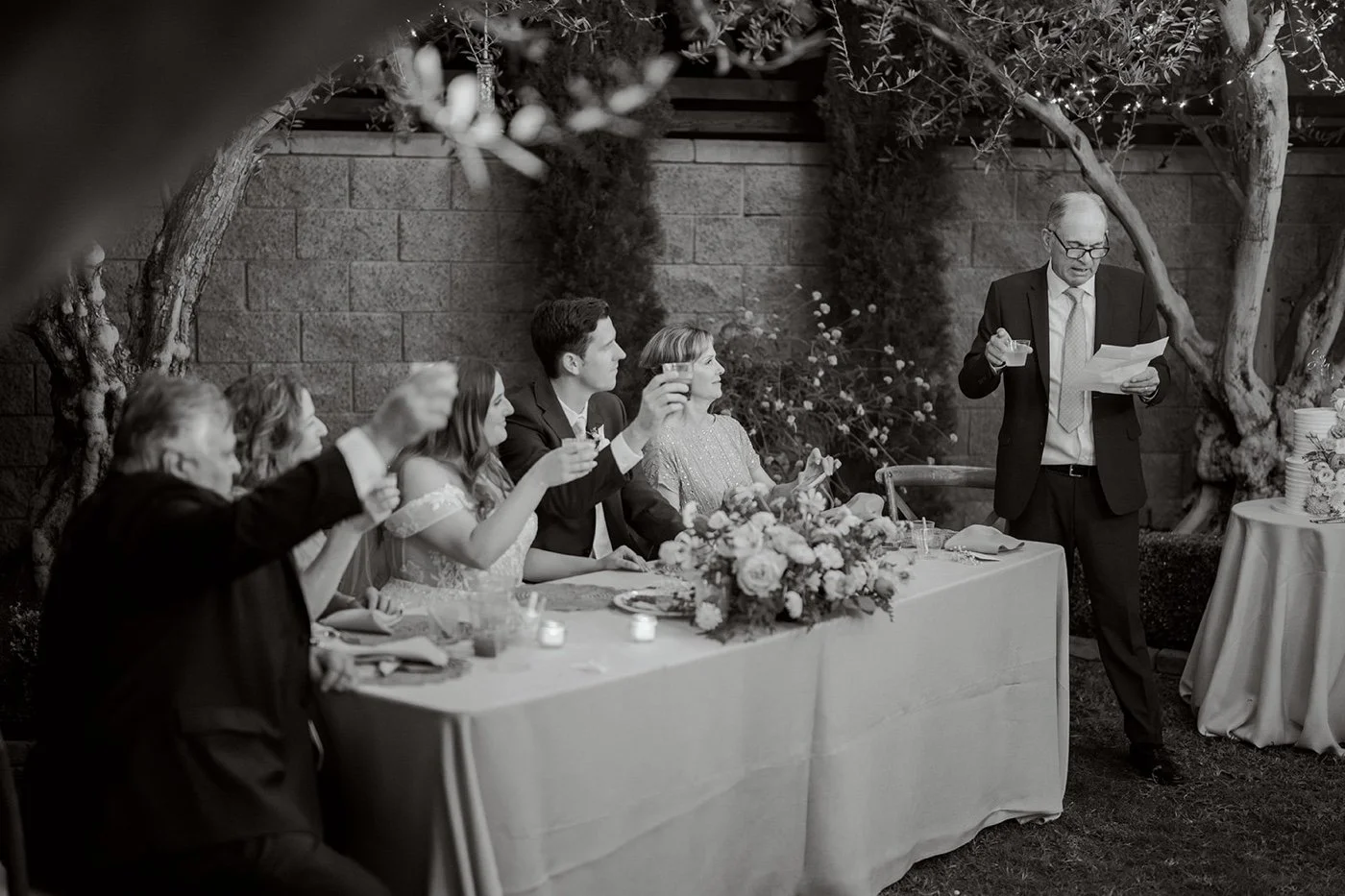 a backyard wedding reception in los angeles california