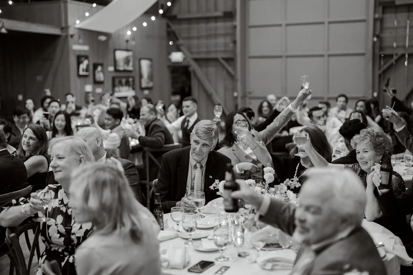 wedding reception in a barn at camarillo ranch