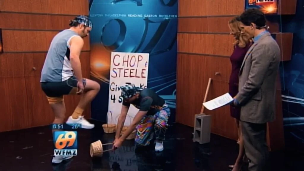 Basket stomping on a morning show