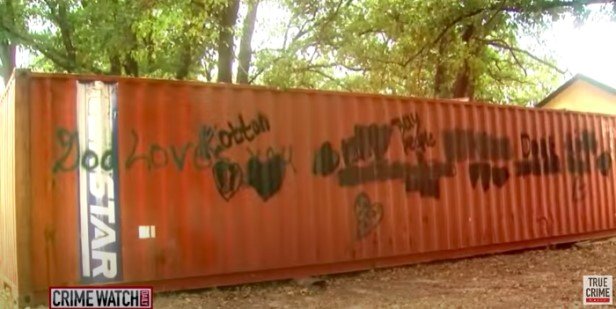 shipping container on the Jamison property