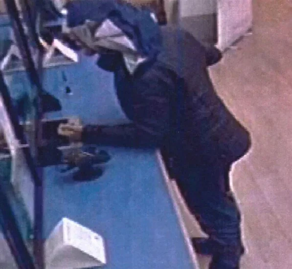 Matthew Davies on the bank security camera