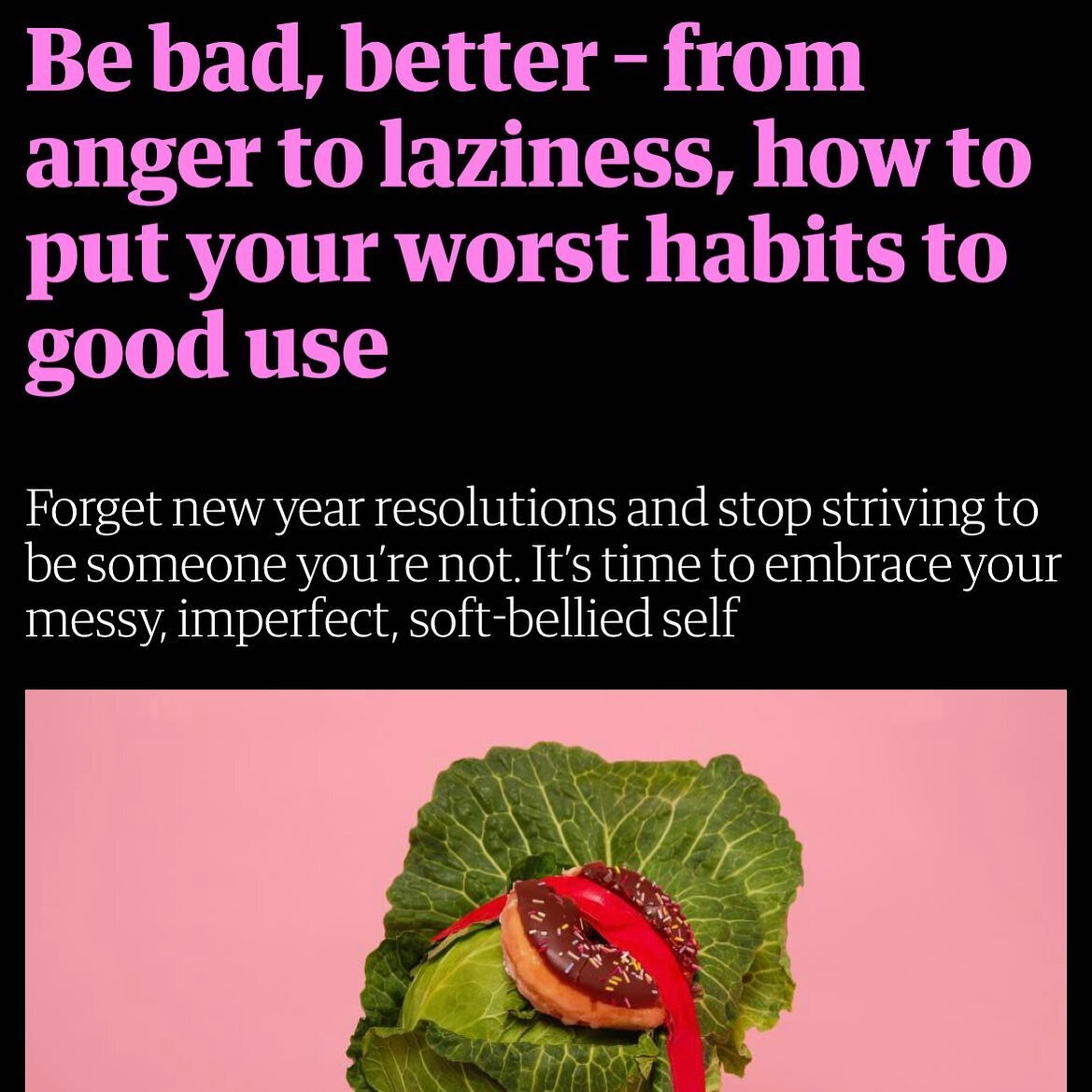 This is a validating and human look at how we can use our uniqueness to our advantage vs. Fighting with ourselves this year 💗. 
Link in story. https://apple.news/ALe-eQxSjS0emyUZnKbwllw
.
.
#resolution #habits #bodyimage #diet #iam #mindfulness #hea