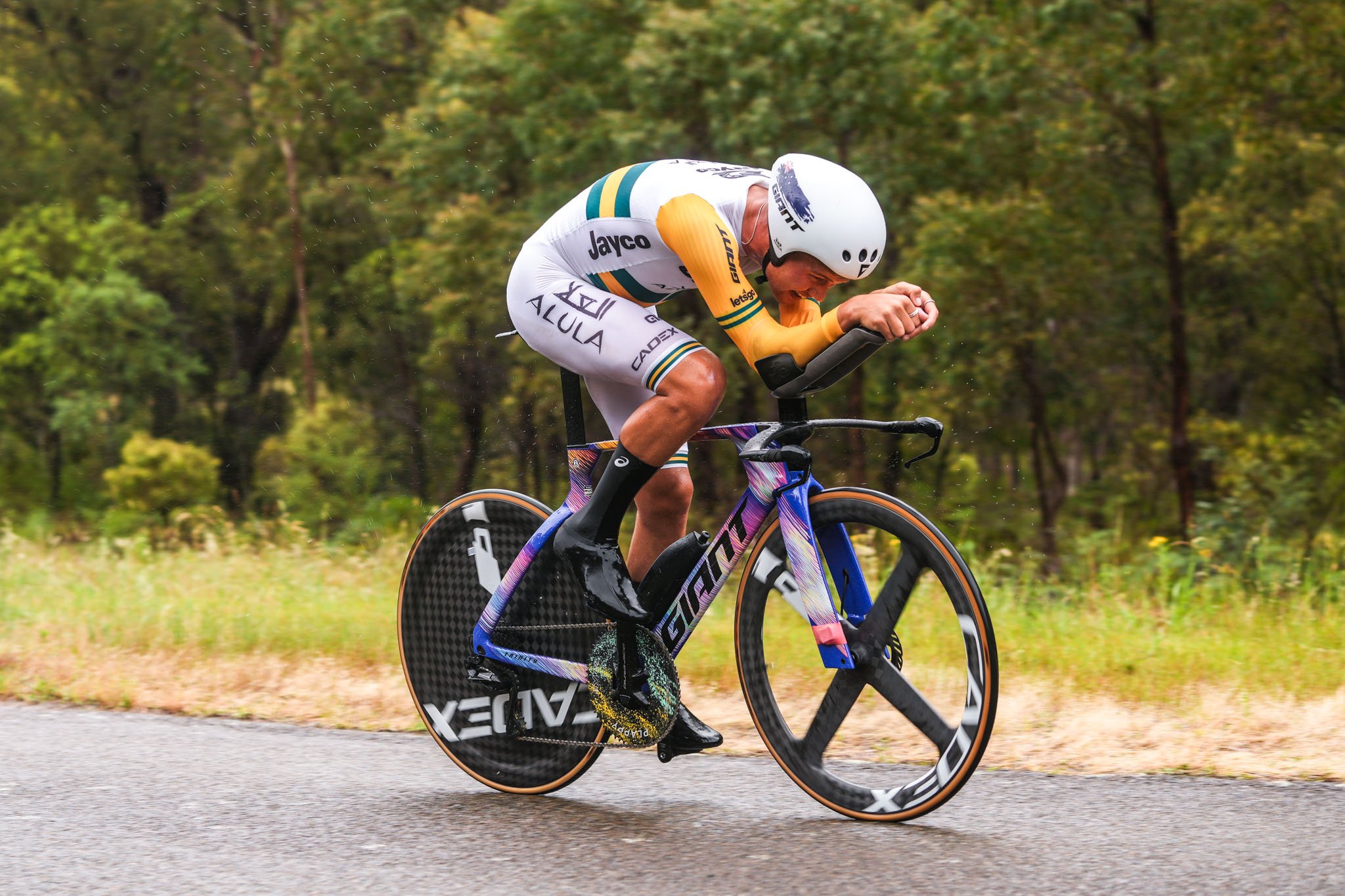 Lucas Plapp Greenedge cycling Timetrial Bike, Australian Champion