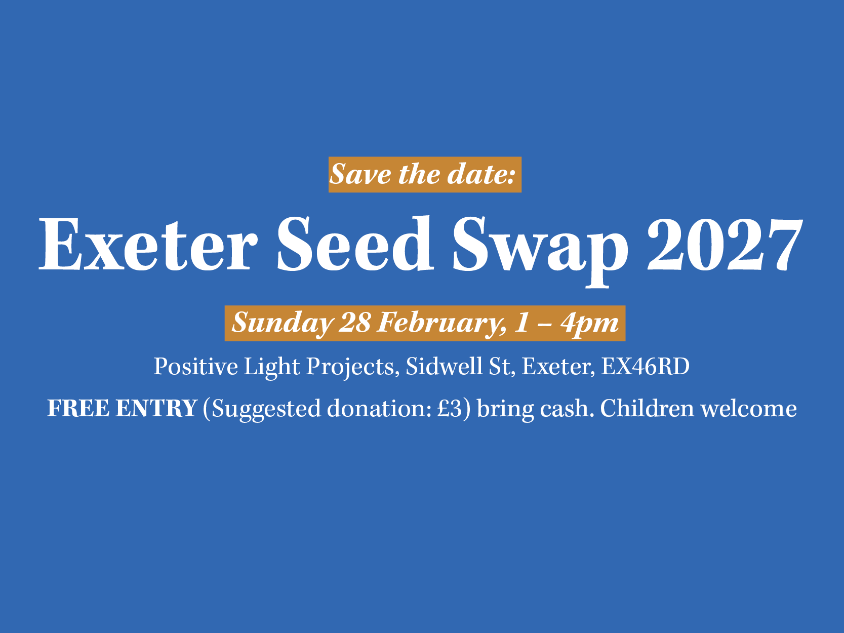Exeter Seed Swap 2027