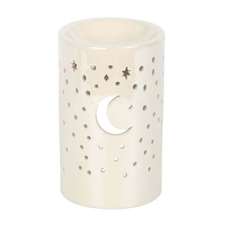 Iridescent White Moon Pillar Oil Burner and Wax Warmer.jpg