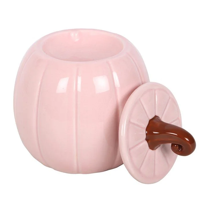 Pink Curly Pumpkin Oil Burner (lid off).jpg