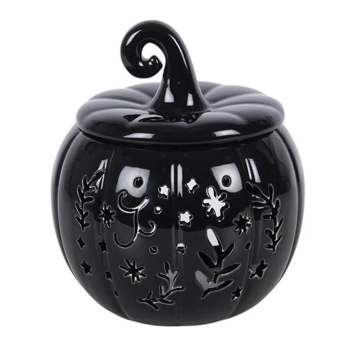 Black Folk Pumpkin Oil Burner and Wax Warmer.jpg
