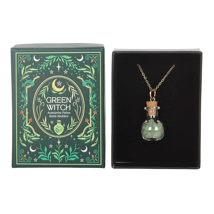 Green Witch Aventurine Potion Bottle Necklace