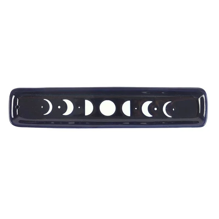 Blue Moon Phase Ceramic Incense Ash Catcher.jpg