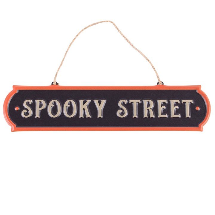 Home Décor - Spooky Street Hanging Metal Sign
