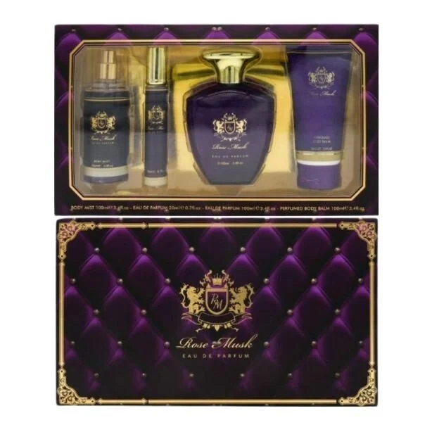 Fine Perfumery Ladies 4 Pieces Gift Set - Rose Musk.jpg